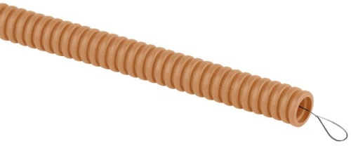 Труба гофрированная легкая ПВХ d20мм с протяжкой сосна (уп.25м) | Код. Б0043212 | ЭРА